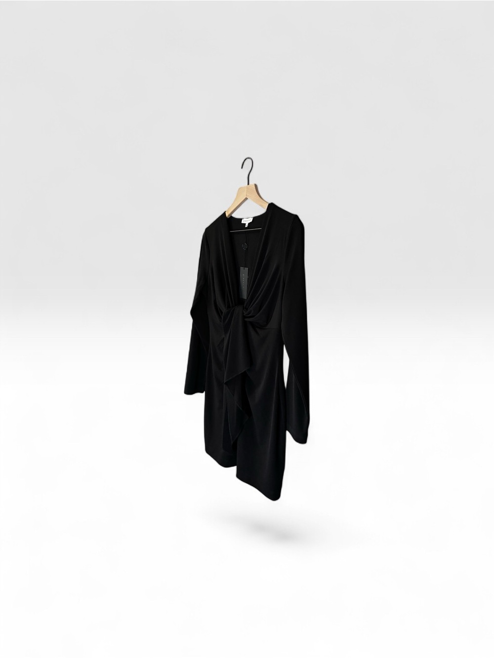 Women’s Gianni bini Black Long-Sleeve Tie-Front Dress - Picture 5 of 8